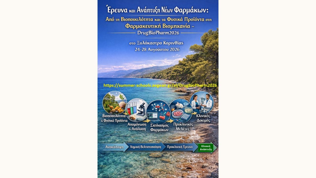 Θερινό Σχολείο DrugBioPharm2026 – Έρευνα και Ανάπτυξη Νέων Φαρμάκων.