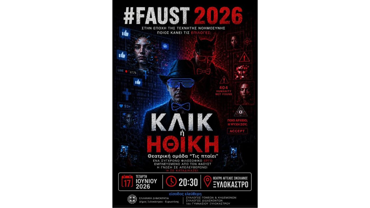 Θεατρική Παράσταση «FAOUST 2026: κλικ ή ηθική;»