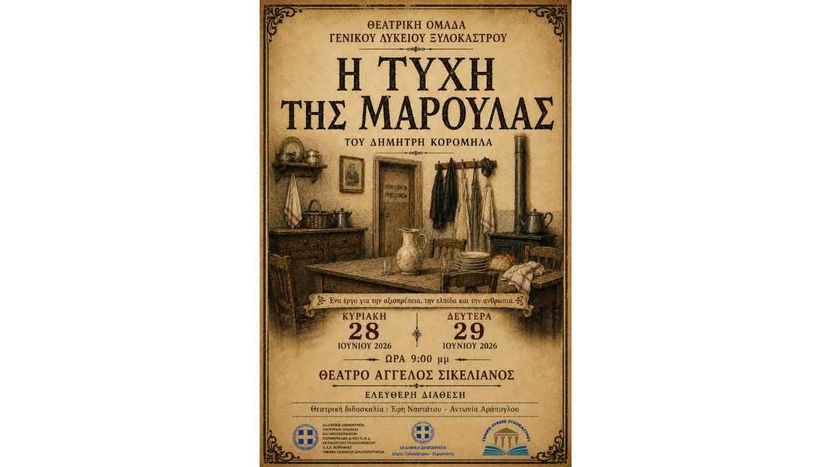 Η Τύχη της Μαρούλας από τη Θεατρική Ομάδα του Γενικού Λυκείου Ξυλοκάστρου